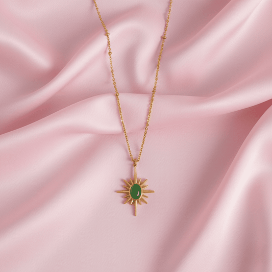 The Verde Sunburst Pendant for Women Anti Tarnish Jewellery