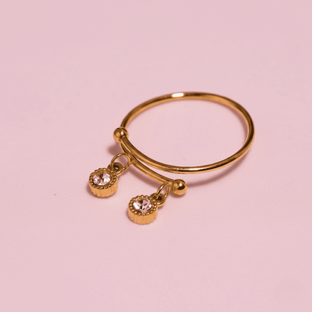 Twin Drop Ring for Women Anti Tarnish Jewellery