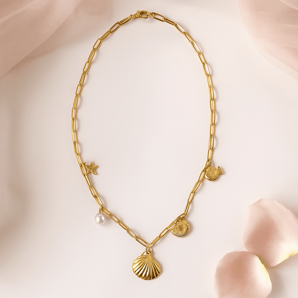 Wayfinder Ocean Charm Necklace for Women Anti Tarnish Jewellery
